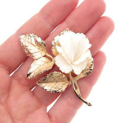 Napier 925 Sterling Silver Gold Plated Vintage Floral Pin Brooch