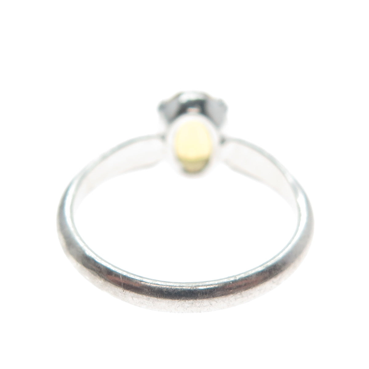 925 Sterling Silver Antique Art Deco B-G Real Oval-Cut Citrine Ring Size 5