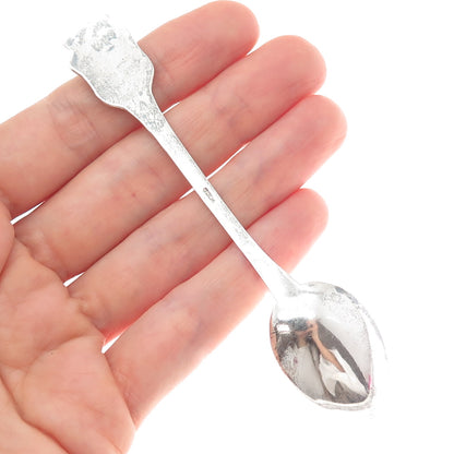 925 Sterling Silver Antique Enamel Nassau The Bahamas Sailboat Coffee Spoon