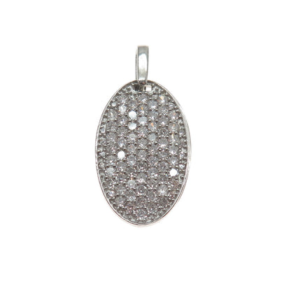 925 Sterling Silver Round-Cut C Z Ornate Slide Dual-Charm Pendant