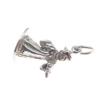 925 Sterling Silver Vintage Graduate Boy Minimalist 3D Charm Pendant
