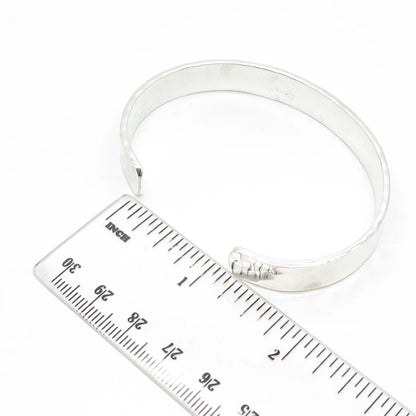 925 Sterling Silver Vintage Hammered Finish Adjustable Cuff Bracelet 6.5-7.5"