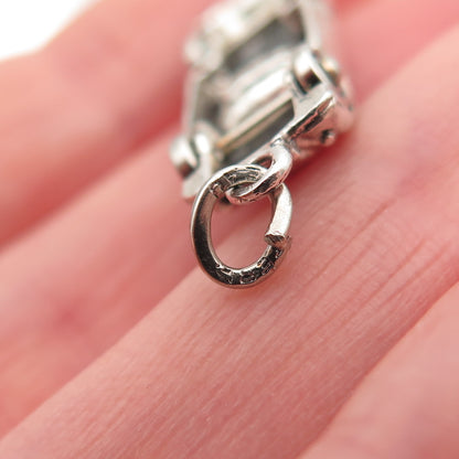 Beau 925 Sterling Silver Vintage Convertible Car Oxidized 3D Charm Pendant