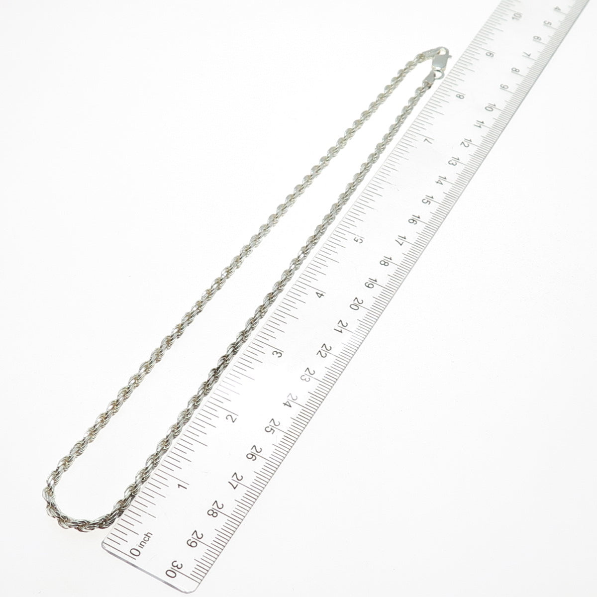 925 Sterling Silver Vintage Italy Twisted Rope Chain Necklace 18"