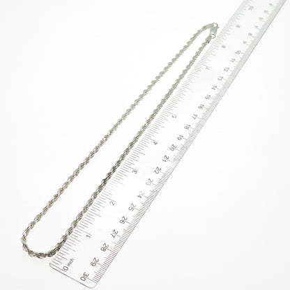 925 Sterling Silver Vintage Italy Twisted Rope Chain Necklace 18"