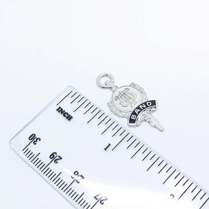 925 Sterling Silver Vintage Enamel "Band" Candlestick Pendant