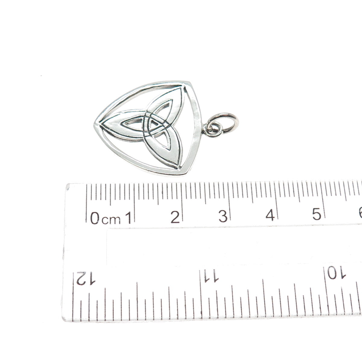 925 Sterling Silver Vintage Celtic Trinity Oxidized Charm Pendant