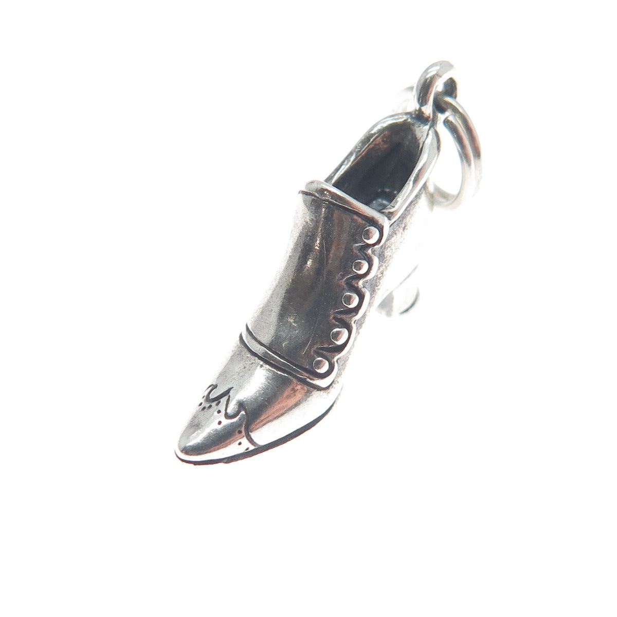 HAND & HAMMER 925 Sterling Silver Vintage Ladies Dancing Shoe Mini 3D Pendant