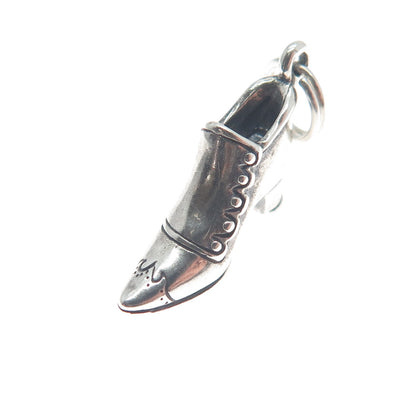 HAND & HAMMER 925 Sterling Silver Vintage Ladies Dancing Shoe Mini 3D Pendant