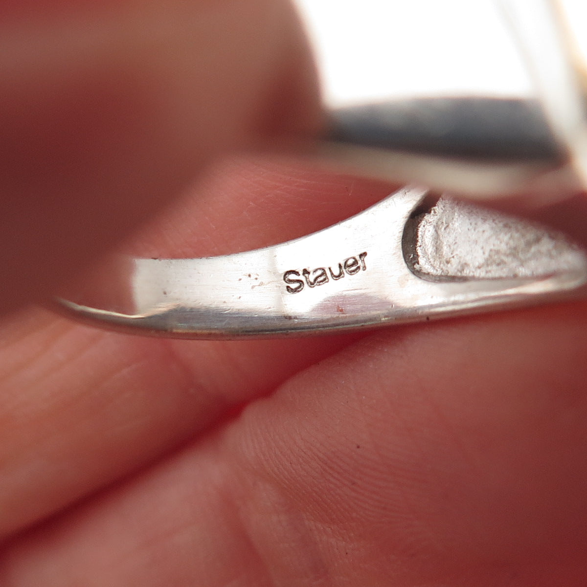 Stauer 925 Sterling Silver Vintage Real Diamond & Sapphire Ring Size 9