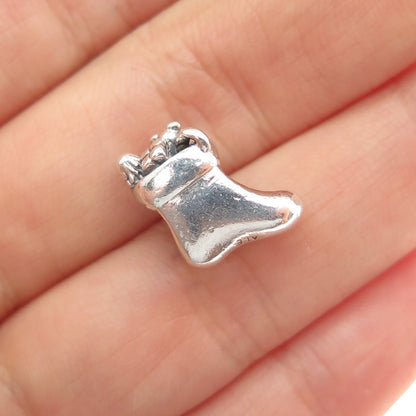 PANDORA 925 Sterling Silver Christmas Stocking Slide Bead Charm