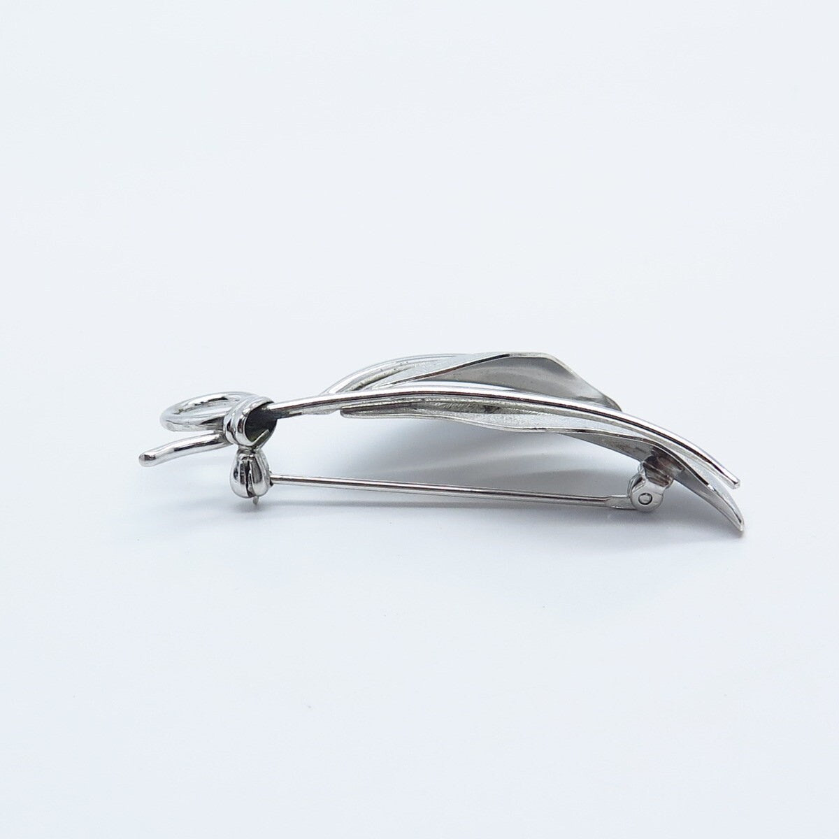 925 Sterling Silver Vintage Danecraft Double Leaf Pin Brooch