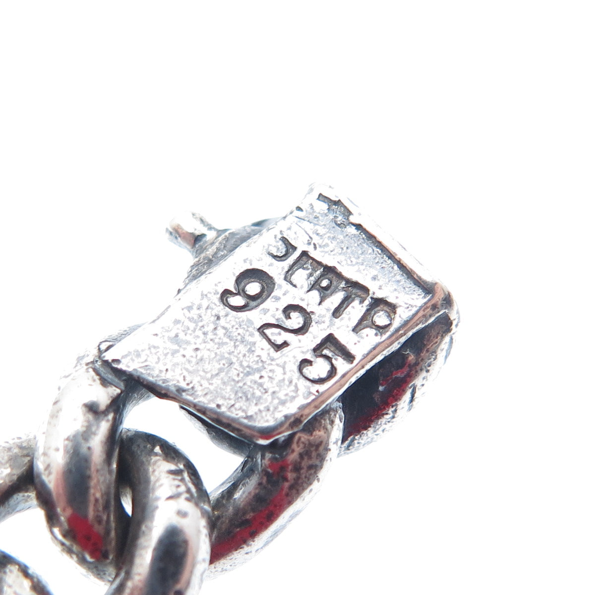 925 Sterling Silver Vintage Mexico Curb Link Oxidized Bracelet 6.75"