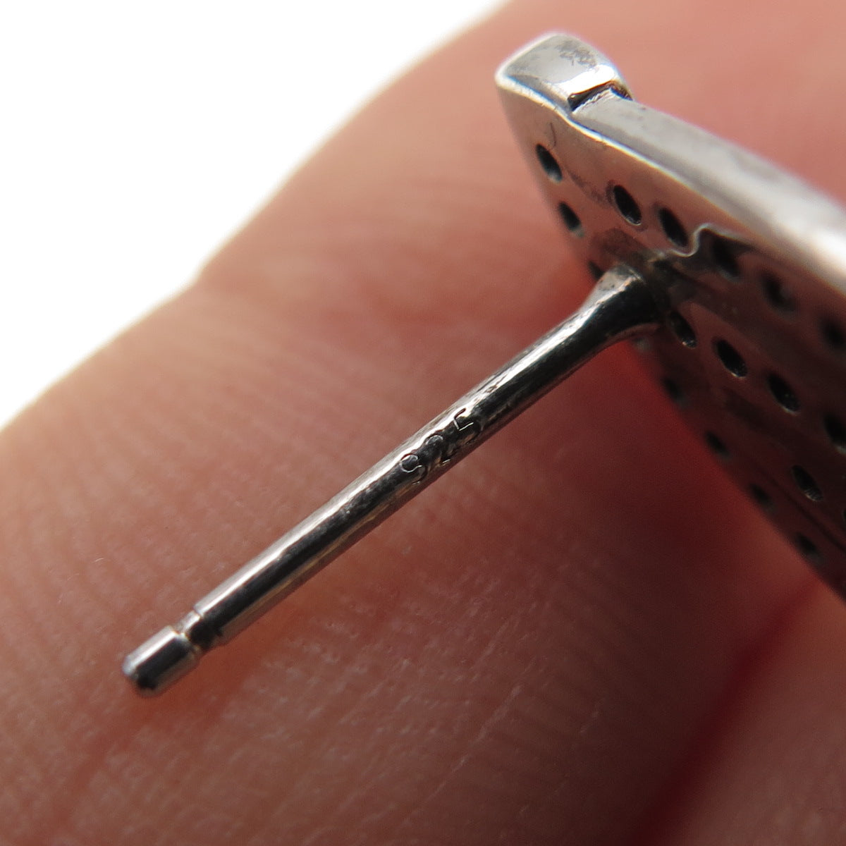 925 Sterling Silver Real Round-Cut Black Diamond Angel Wings Earrings