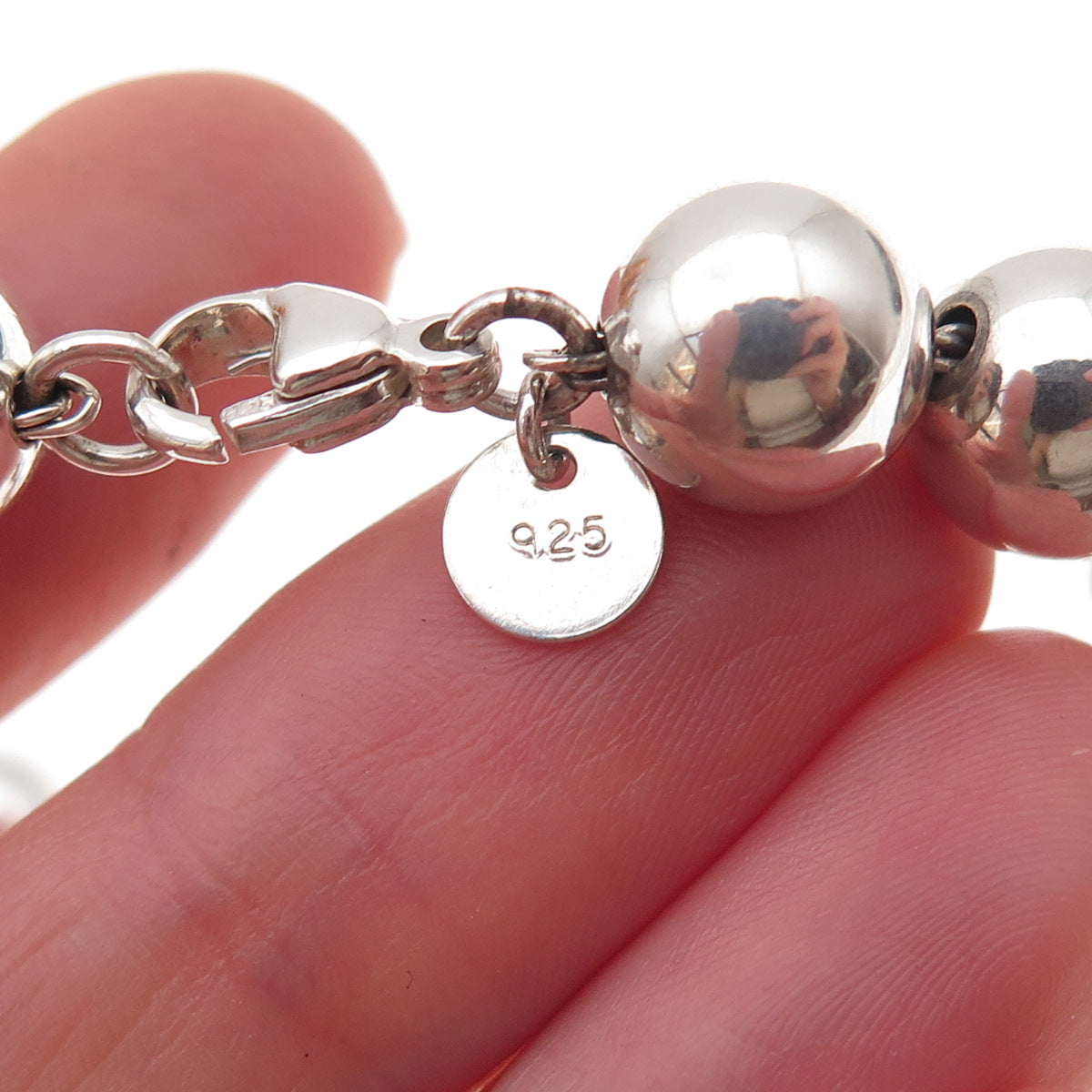 Tiffany & Co. 925 Sterling Silver Vintage HardWear Ball Beaded Link Bracelet 7"