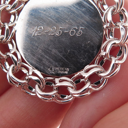 American 925 Sterling Silver Vintage Merry Christmas Bells Charm Pendant