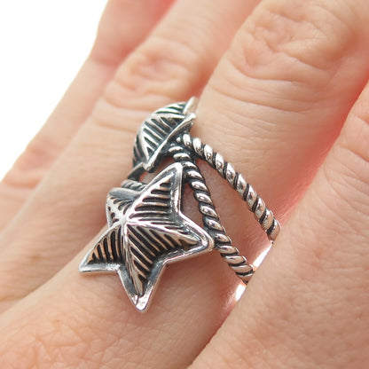 CAROLYN POLLACK AMERICAN WEST 925 Sterling Vintage Star Oxidized Ring Size 10.25