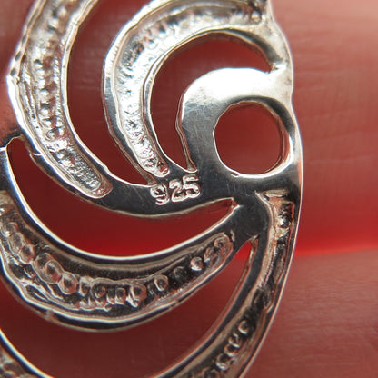 925 Sterling Silver Italy Modernist Swirl Cable Chain Necklace 18"