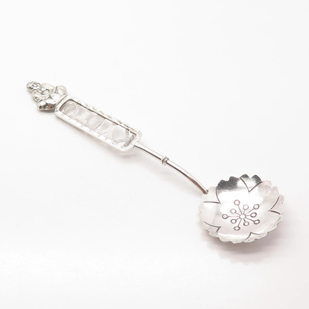 Antique Japan Sterling Silver "Kyoto" Floral Spoon