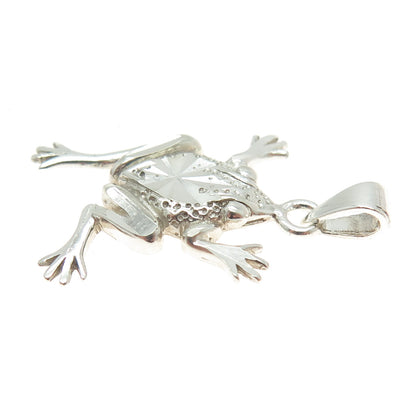 925 Sterling Silver Vintage Frog For Good Luck Pendant