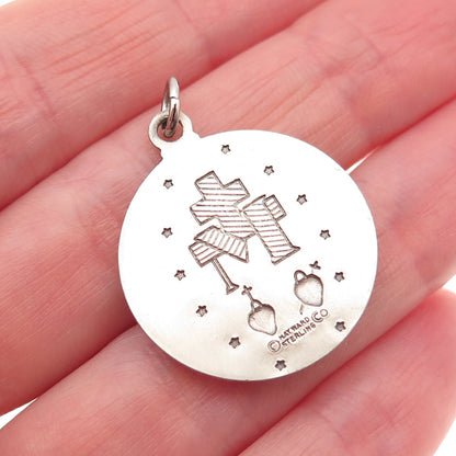 HAYWARD 925 Sterling Silver Vintage St. Mary Miraculous Medal Charm Pendant