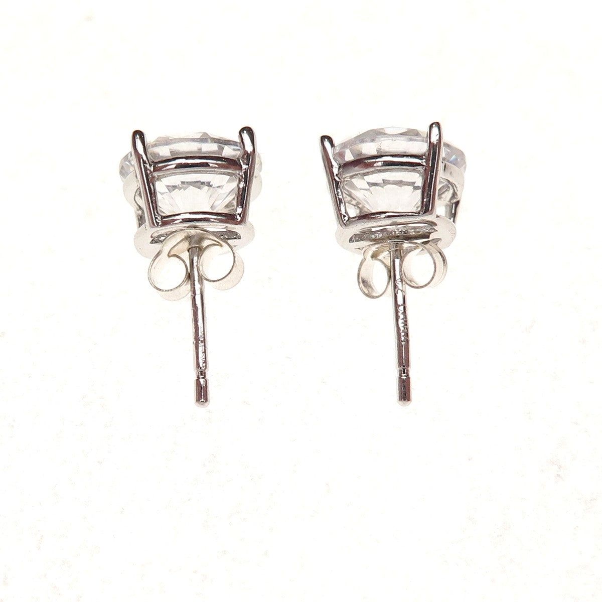 JCM Jacmel Mauritius 925 Sterling Silver Round-Cut C Z Stud Earrings