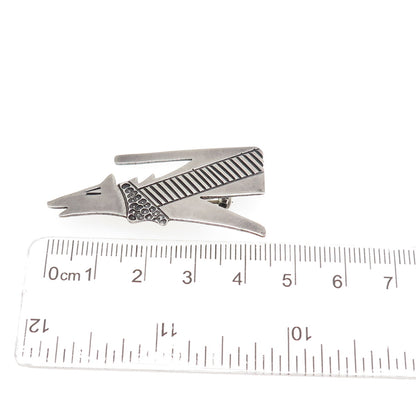 Allison S. Lee Navajo Old Pawn Sterling Silver Vintage Wolf Tribal Pin Brooch