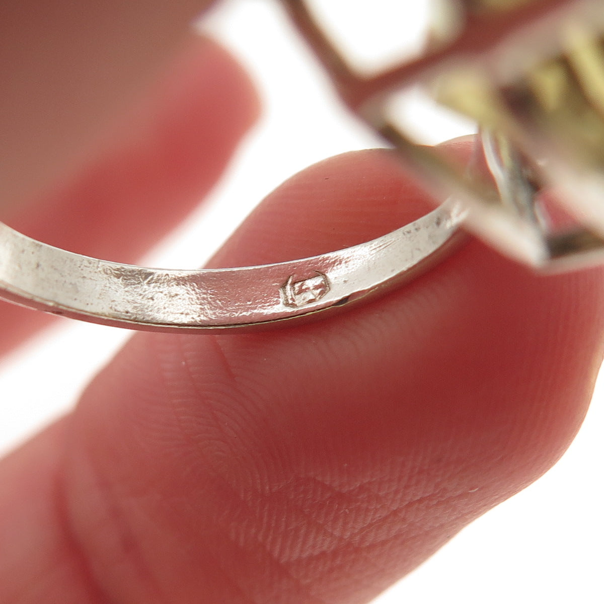 925 Sterling Silver Vintage Real Pear-Cut Lemon Quartz Ring Size 5.5