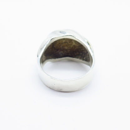 925 Sterling Silver Vintage Pejois Beverly Hills Ribbed Ring Size 8.25