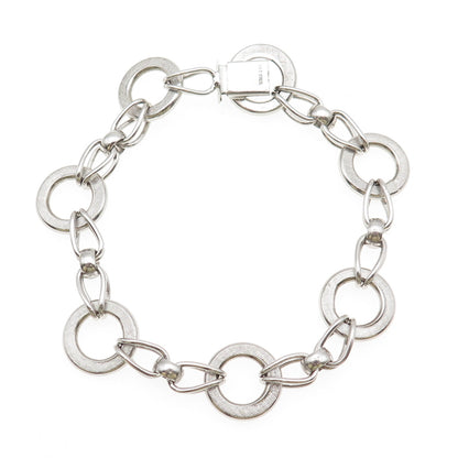 A&Z HAYWARD 925 Sterling Silver Vintage Interlocked Circle Link Bracelet 7.5"
