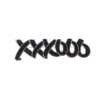 925 Sterling Silver Vintage Mexico Real Black Onyx XO Hugs & Kisses Pin Brooch