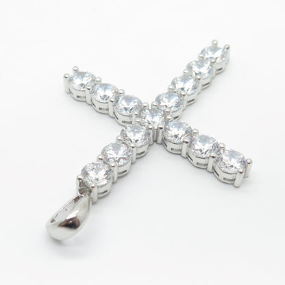 925 Sterling Silver C Z Cross Pendant