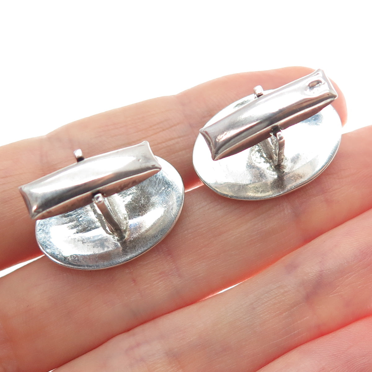 900 Silver Vintage Peruvian Goddess Oxidized Cufflinks