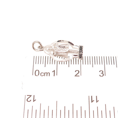 925 Sterling Silver Vintage Holy Orders Cross Oxidized Charm Pendant