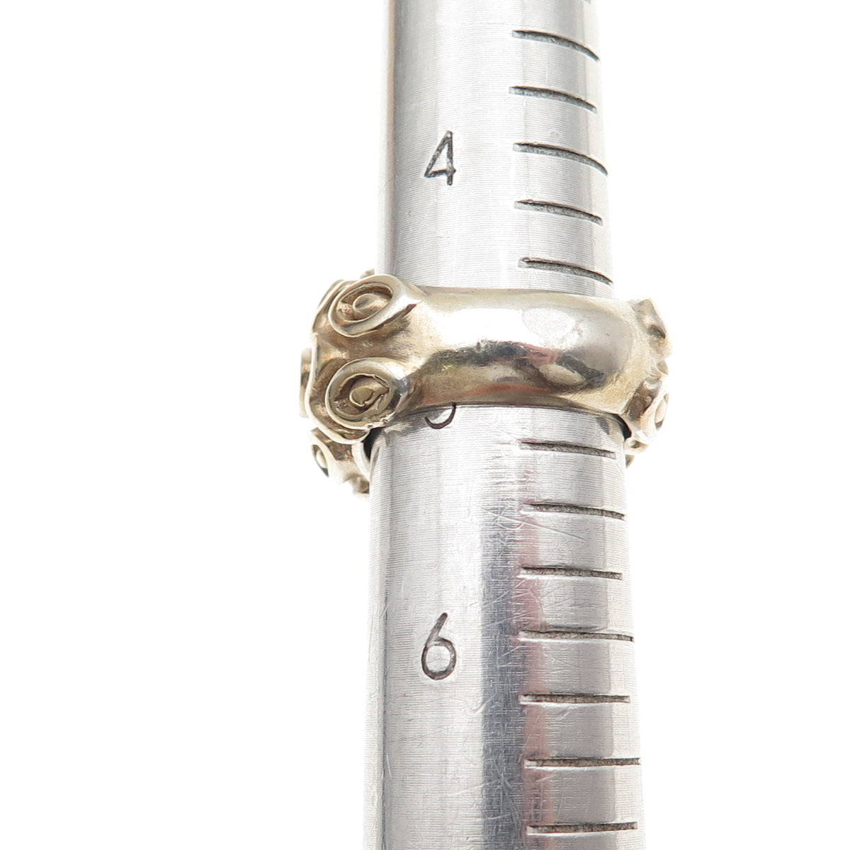 JCM Jacmel Mauritius 925 Sterling Silver 2-Tone Vintage Italy Hollow Ring Size 5