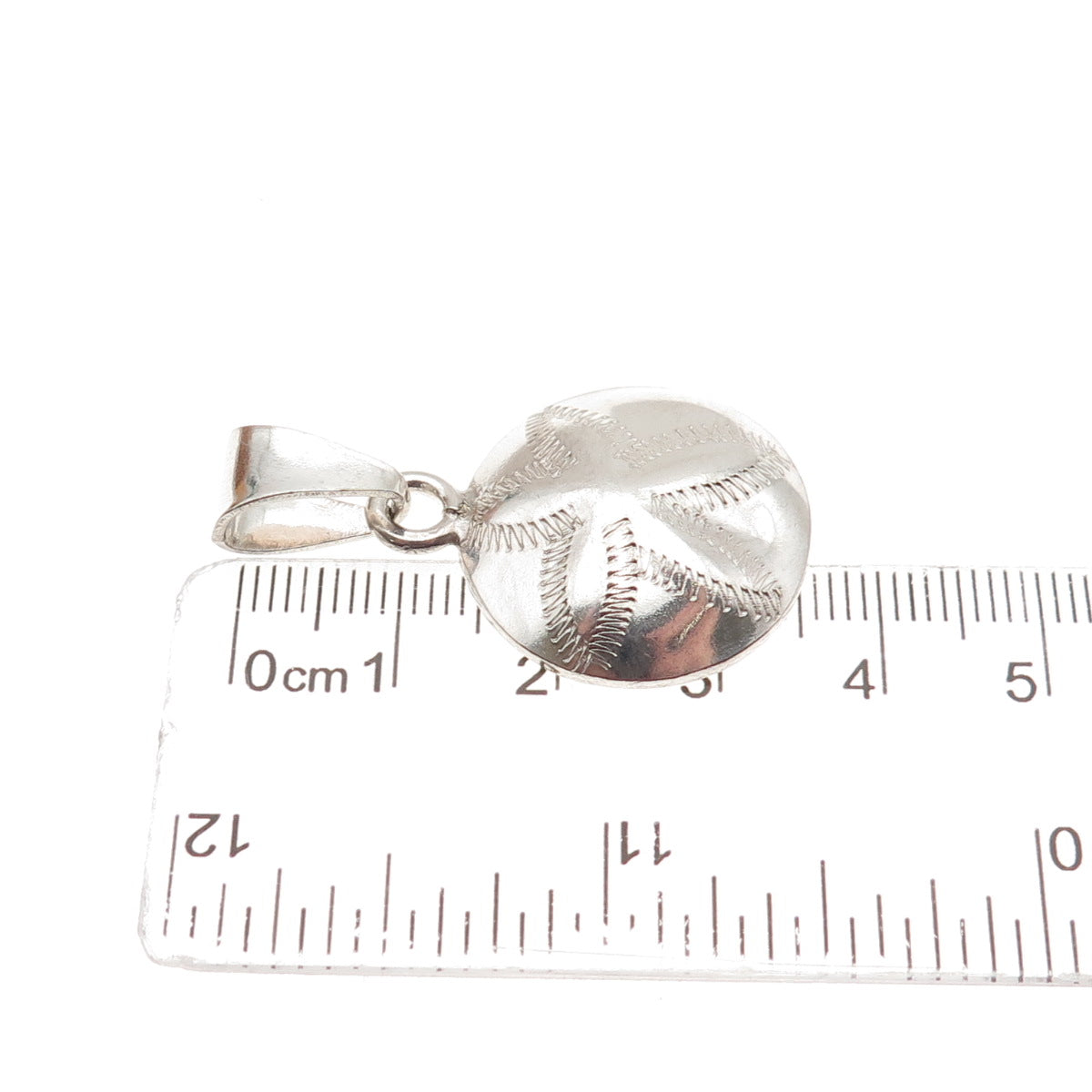925 Sterling Silver Vintage Sand Dollar Charm Pendant