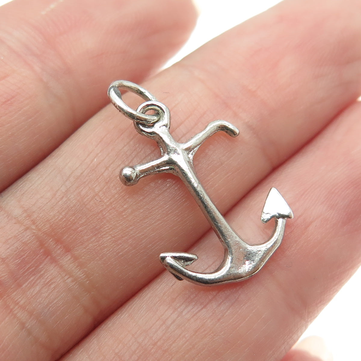 925 Sterling Silver Vintage Anchor 3D Pendant