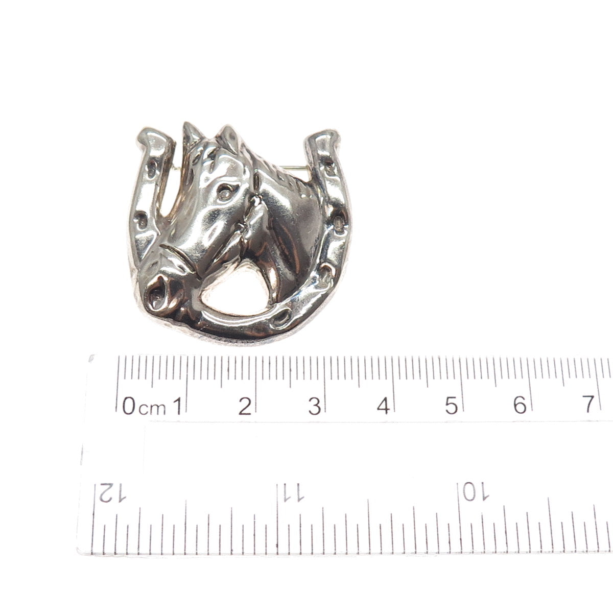 925 Sterling Silver Vintage Mexico Horse Club Pin Brooch / Pendant
