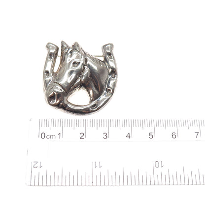 925 Sterling Silver Vintage Mexico Horse Club Pin Brooch / Pendant