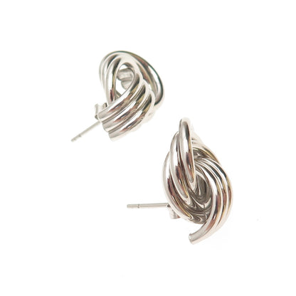 925 Sterling Silver Interlocked Circle Earrings