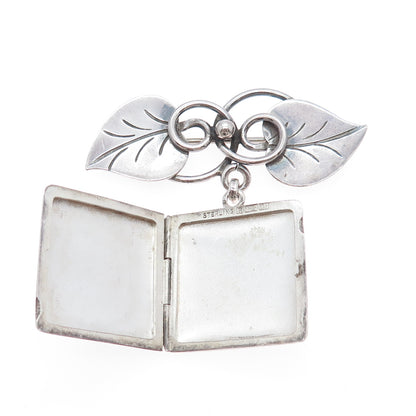 R. BLACKINTON GEORG JENSEN 925 Sterling Silver Antique Floral Locket Brooch #113