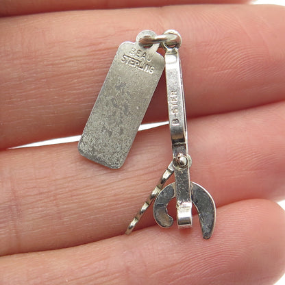 BEAU 925 Sterling Silver Antique Enamel "Just Married" Bottle Opener Pendant