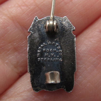 METAL ARTS CO. 925 Sterling Silver Vintage Scientist Oxidized Minimalist Brooch