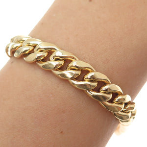 925 Sterling Silver Gold Plated Curb Link Bracelet 8.75"
