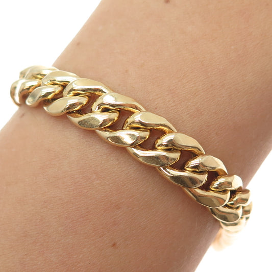 925 Sterling Silver Gold Plated Curb Link Bracelet 8.75"