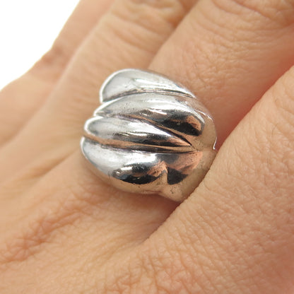925 Sterling Silver Vintage Italy Modernist Oxidized Ring Size 9
