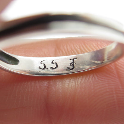 925 Sterling Silver Real Checkered Amethyst Gemstone Modernist Ring Size 6.75