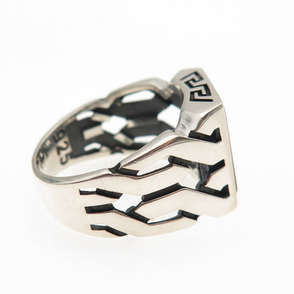 Chimoda 925 Sterling Silver Real Black Onyx Signet Ring Size 9.25
