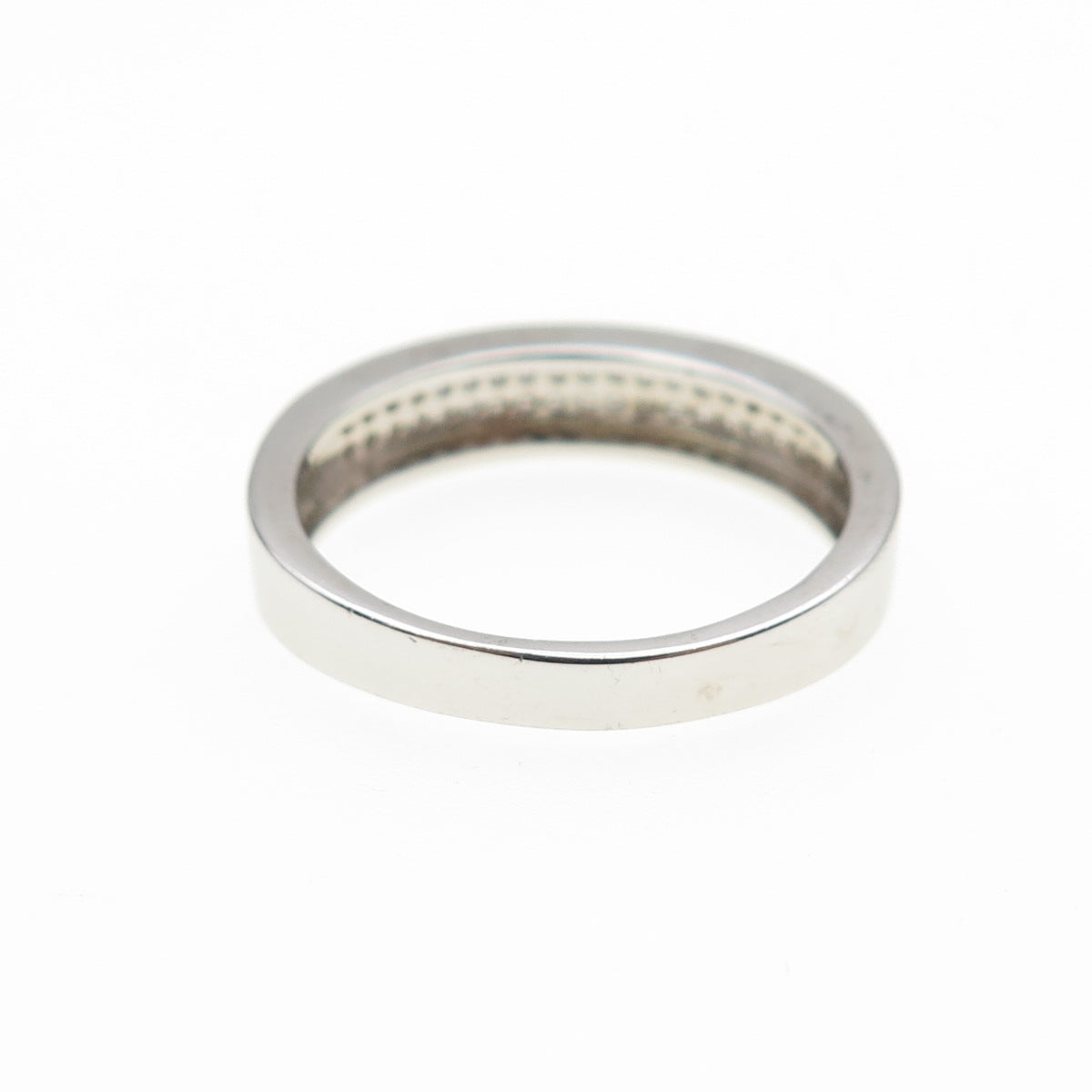 925 Sterling Silver Round-Cut C Z Half Eternity Band Ring Size 9.25