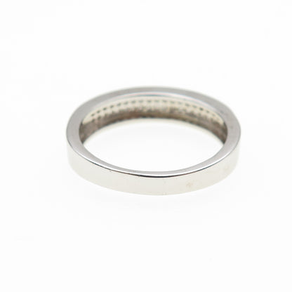 925 Sterling Silver Round-Cut C Z Half Eternity Band Ring Size 9.25